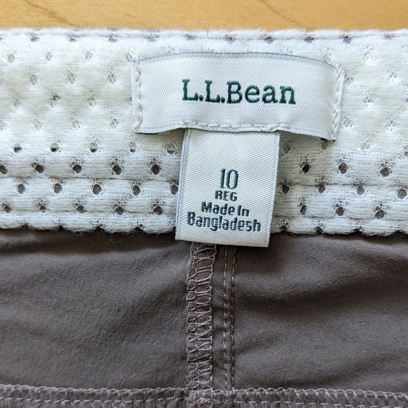 L.l Bean water repellent comfort trail hiking shorts ash color size 10 B1 - Picture 9 of 14